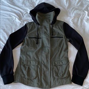 Hunter Green LA Hearts Jacket with Black Sleeves